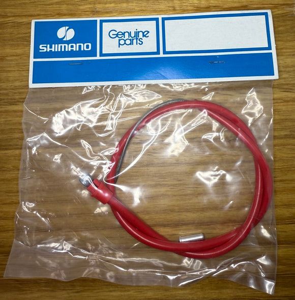 NOS Original Front Shimano MX Brake Cable assembly - Red - old school bmx