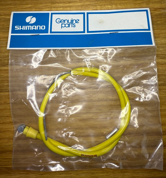 NOS Original Front Shimano MX Brake Cable assembly - Yellow - old school bmx