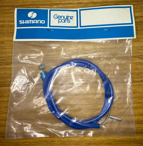 NOS Original Front Shimano MX Brake Cable assembly - Blue - old school bmx