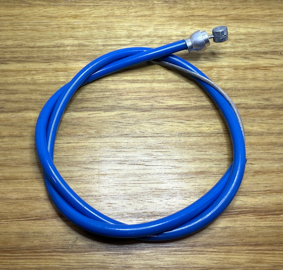 NOS Blue Front Brake Cable with Silver Alloy Ferrule - old school bmx