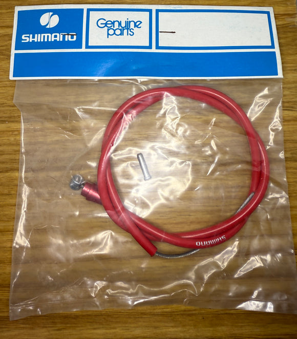 NOS Original Front Shimano MX Brake Cable assembly - Red - old school bmx