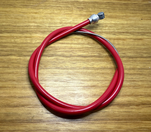 NOS Red Front Brake Cable with Silver Alloy Ferrule - old school bmx