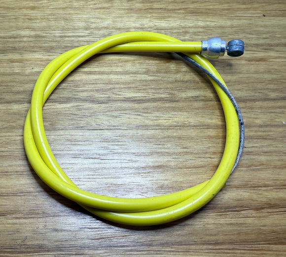 NOS Yellow Front Brake Cable with Silver Alloy Ferrule - old school bmx