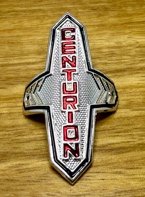Centurion - Chrome with Black border and Red Letters Head badge - old school bmx