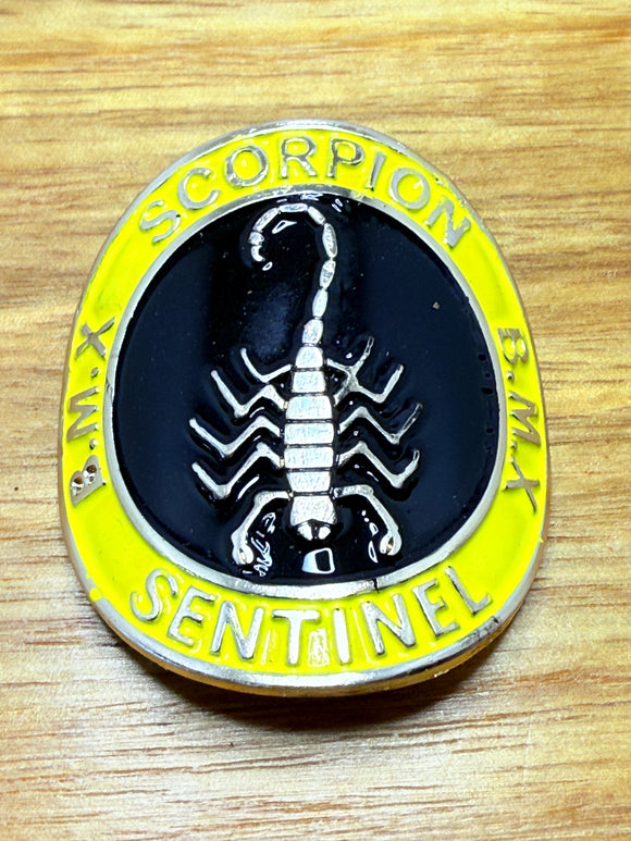 Scorpion Sentinel BMX - Gold Highlights, Yellow & Black - Head Badge - old school bmx
