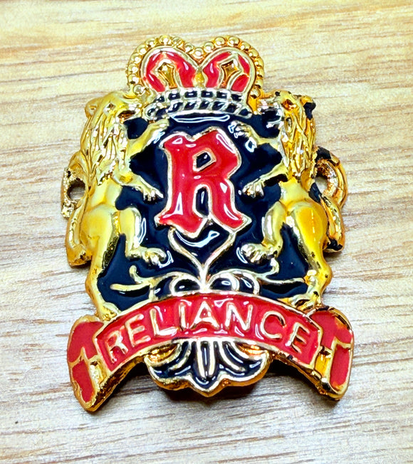 Reliance - Chromed highlight, Red & Black background Head badge - old school bmx