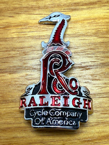 Raleigh Cycle Company Of America - Chrome ,Red & Black - Head Badge - old school bmx