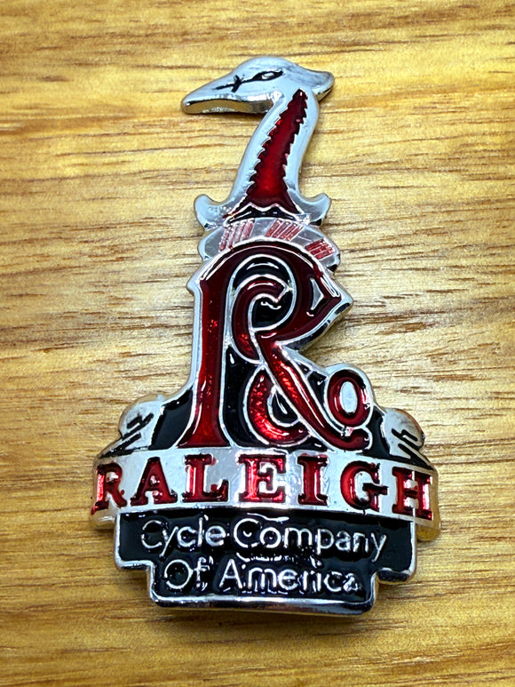 Raleigh Cycle Company Of America - Chrome ,Red & Black - Head Badge - old school bmx