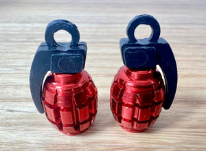 Valve Cap Hand Grenade Red Old School BMX