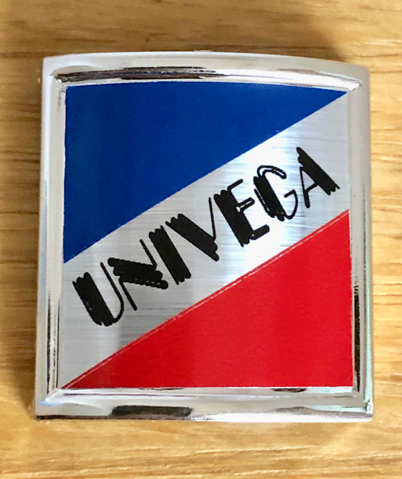 Univega Head badge - Chrome with Decal - old school bmx