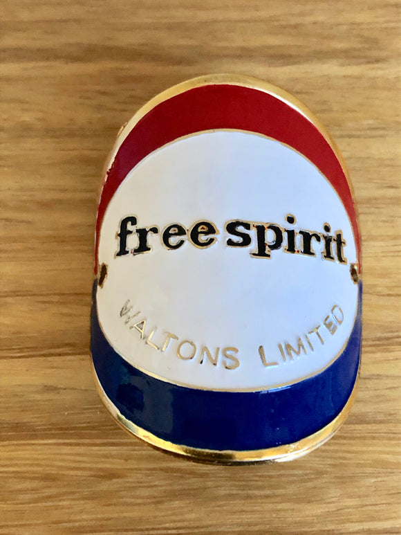 Free Spirit Head badge - Gold Highlight & Multi Colour paint - old school bmx