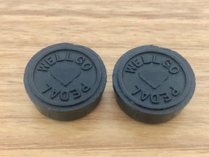 Wellgo Pedal Heart Logo Pedal Caps - Black - old school bmx