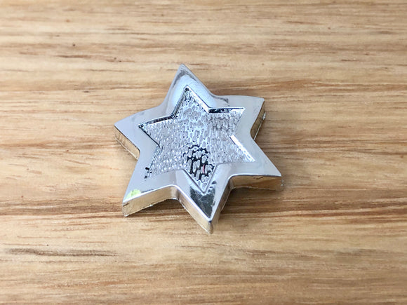 Malvern Star - Star 2 Pin Head badge - Chrome - old school bmx