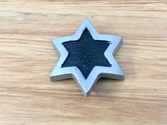 Malvern Star - Star 2 Pin Head badge - Black-Silver Border - old school bmx
