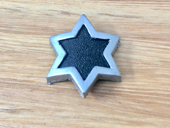 Malvern Star - Star 1 Pin Head badge - Black-Silver Border - old school bmx
