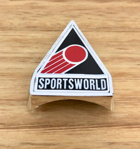 Sports World Head badge –Chrome with Decal - old school bmx