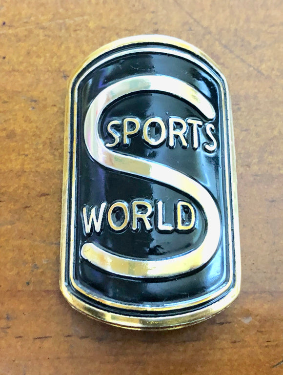 Sports World Head badge –Black Gold Highlights - old school bmx