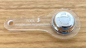 Pedal Cap Removal Tool, Tool # 3 = MKS BM10, BM7, Campagnolo  Clear perspex - old school bmx